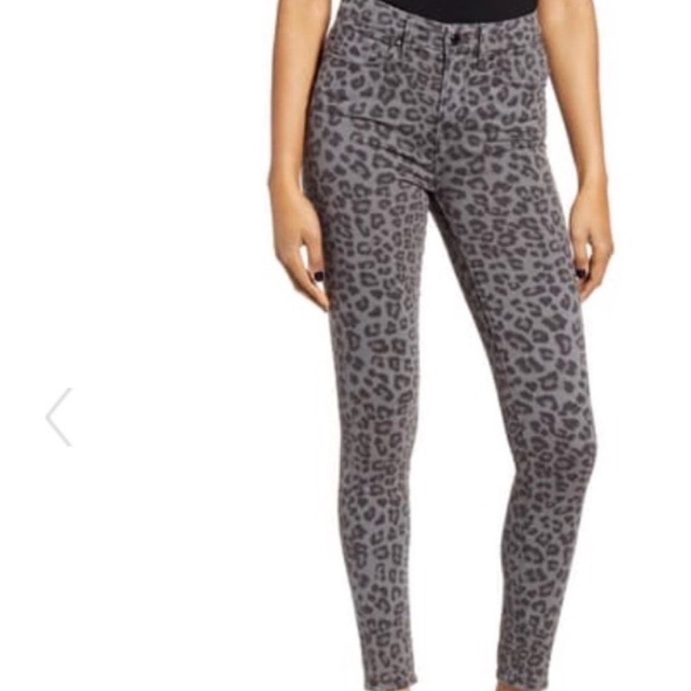 GOOD AMERICAN good legs leopard print jeans